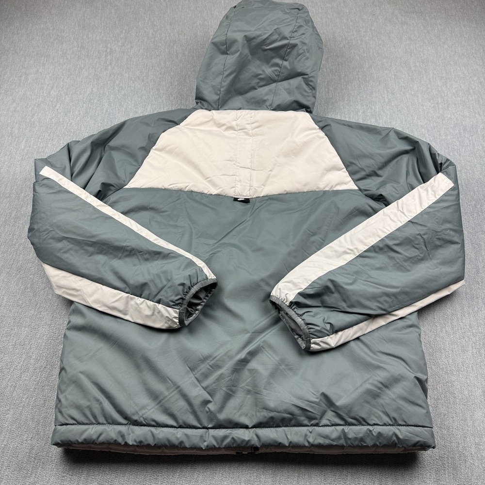 Nike Jacket Men Large Cream Gray Therma Fit Legacy Hooded Fleece Lined Full Zip - Picture 13 of 14